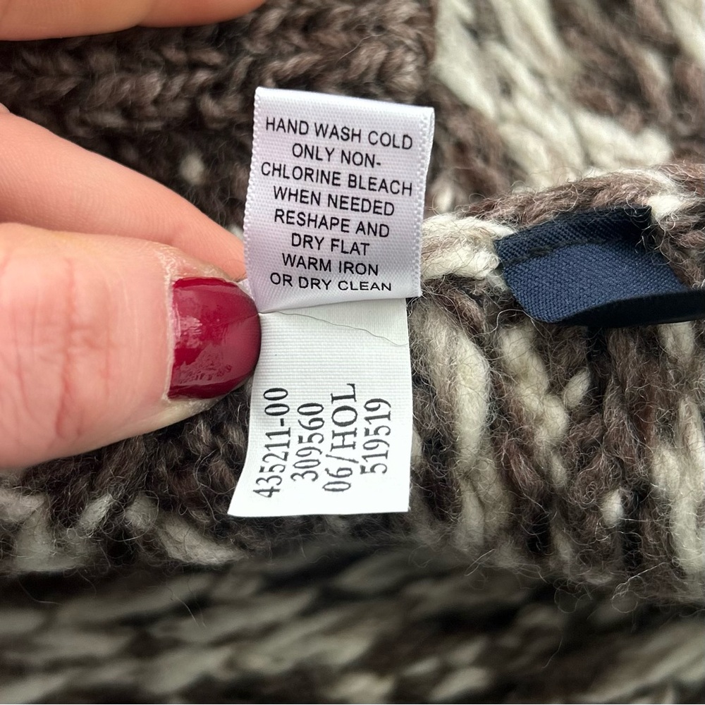 NWT Banana Republic 100% Wool Fair Isle Shawl Collar Belted Cardigan XS - Picture 9 of 11